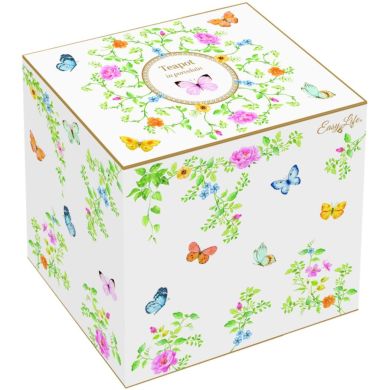 Чайник 900 мл з порцеляниу коробці DANCING BUTTERFLIES POZZI MILANO 3128DANB