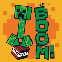 Картина по номерам с алмазной мозаикой SANTI Майнкрафт. Крипер БУУМ!, 25*25 см Santi 954932