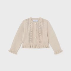 Вязаная кофта для девочки длинный рукав 4E, р.68 Кремовый Mayoral 1382