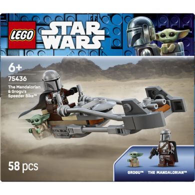 Конструктор LEGO Star Wars Скоростной мотоцикл Мандалорца и Грогу 75436