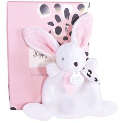 Мягкая игрушка Зайка-комфортер розовый, 17 см DouDou DC3884