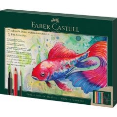 Набор акварельных карандашей Faber-Castell Albrecht D&uuml;rer 17 цветов с аксессуарами в картонной коробке, 217552 217552