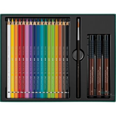 Набор акварельных карандашей Faber-Castell Albrecht D&uuml;rer 17 цветов с аксессуарами в картонной коробке, 217552 217552