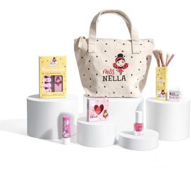 Набор детской косметики Miss Nella Sparkle & Glow (5 лаков для ногтей, бальзам для губ, румяна, тени, другие аксессуары) MNSG