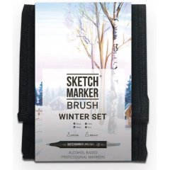 Набір маркерів SketchMarker Brush Зима 12 шт SMB-12WINT