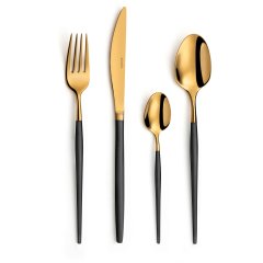 Набор столовых приборов на 6, черный/золото (4*6) Soprano 1116 Amefa 8711155500520