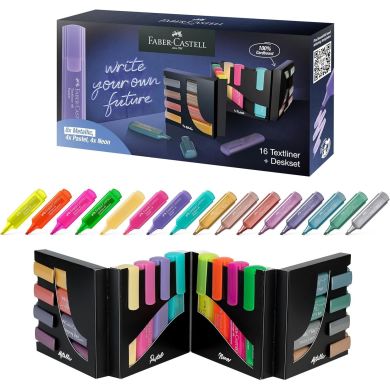 Набор текстовых маркеров Faber-Castell Textliner TL 46 deskset 16 в картонной коробке, 16 цветов Faber-Castell 32467