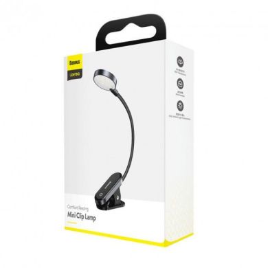 Настольная лампа светодиодная аккумуляторная Baseus Comfort Reading Mini Clip Lamp Dark Gray 2000001261255