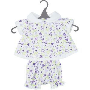 Одежда для пупса Пурпурные и зеленые сердца 38 см Doll Factory Babylin 07118