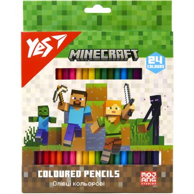 Карандаши цветные Yes 24 цветов Minecraft 290770
