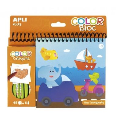 Раскраска + цветные карандаши APLI Kids Транспорт 000015207