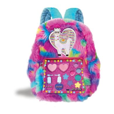 Рюкзак для девочки меховая лама с косметической палеткой Girabrilla (Гирабрилла) 2579