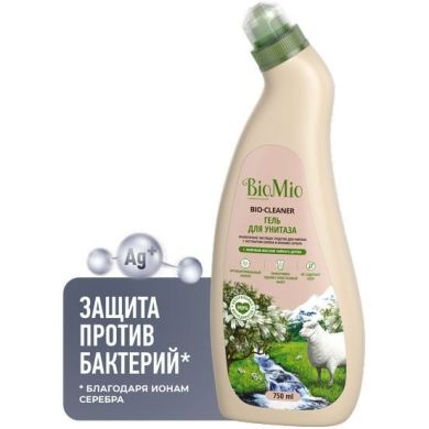 Антибактериальное чистящее эко средство для туалета BioMio Bio-Toilet Cleaner с эфирным маслом Чайного дерева 750 мл 1809-02-06 4603014008039