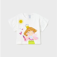Футболка для девочки с рисунком 4J, р.68 Бело-розовый Mayoral 1010