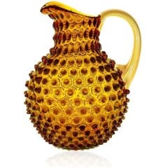 Глечик великий Hobnail 2л, бурштиновий із золотою ручкою KLIMCHI 16184/2000-85G/27
