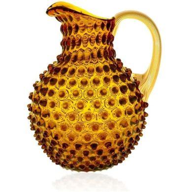Глечик великий Hobnail 2л, бурштиновий із золотою ручкою KLIMCHI 16184/2000-85G/27