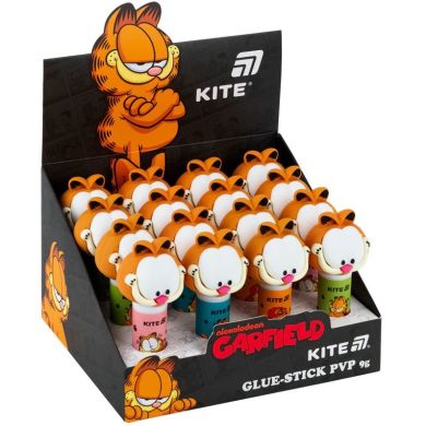 Клей-олівець PVP, 9 г з фігурним ковпачком, Garfield GF26-131