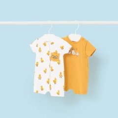 Комплект боди короткий рукав 2шт. 1F, р.56 Желтый Mayoral 1728