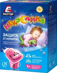 Комплект РАПТОР Некусайка для дітей прилад + рідина від комарів без запаху 30 ночей Gк9616