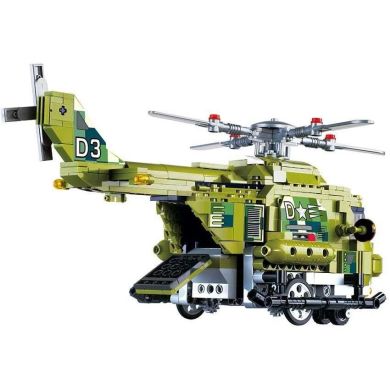 Машина-конструктор Делюкс на дистанционном управлении Военный вертолет Wise Block EU389802