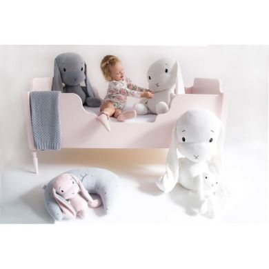 Мягкая игрушка Effiki розовый кролик с серыми ушами 20 см 5901832946243
