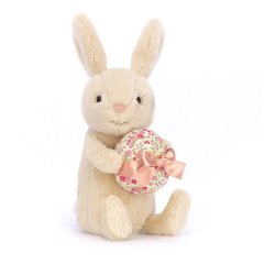 М'яка іграшка Jellycat (Джеллі кет) Кролик Бонні із яйцем 15 см BONB3E