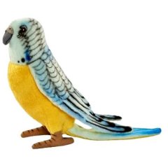 Мягкая игрушка Волнистый попугайчик голубой высота 15 см Hansa 4653