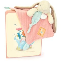 Мягкая игрушка Зайка-комфортер розовый, 27 см DouDou DC4207