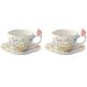 Набір із 2 чашок 120 мл з порцел блюдцями DANCING BUTTERFLIES POZZI MILANO I006R3125DANB
