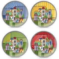Набір із 4 різноманітних десертних тарілок Paese Mio 19см Egan 8055267581146