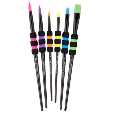 Набор кистей 4шт ЧЕРНЫЕ Faber-Castell 481622