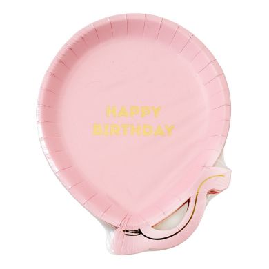 Одноразовые бумажные тарелки Talking Tables We Heart Birthdays в форме шарика розовые 12 шт. BDAY-PLATE-BALL-P