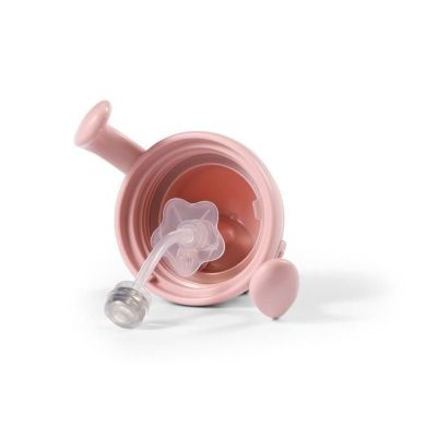 Поїлка непроливайка з обтяженою соломкою та герметичною кришкою Зайчик рожевий 270мл (6+) 5901435419496