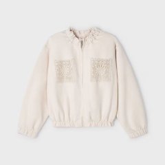 Пуловер для девочки на молнии 6F, р.104 Коричневый Mayoral 3476