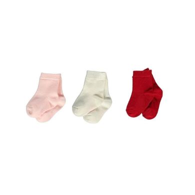 Шкарпетки 3 пари 0-3м червоний/кремовий/рожевий Bebetto S 493