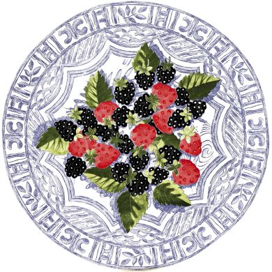 Тарілка для тортів OISEAU BLEU FRUITS &Oslash; 30 см GIEN 1292BPGB03, 30