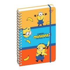 Блокнот YES А5 80 аркушів подв. cпіраль з гумкою Minions 151773