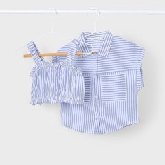 Блуза в полоску для девочки с топом Mayoral 98 Синий 3185