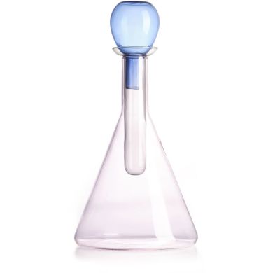 CHEMICAL Бутель рожево-сіра , синя кришка, h 31 см(скло) IVV 9119.1