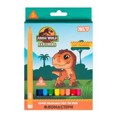 Фломастери Yes Jurassic World, 12 кол., super washable 650621