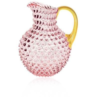 Глечик великий Hobnail 2л, ніжно-рожевий із золотою ручкою KLIMCHI 16184/2000-72G/27