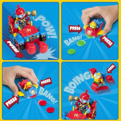 Игровой набор SUPERTHINGS серии «Kazoom Kids» S1 БАЛУН-БОКСЕР (3 машинки, Казум-кид, 3 фигурки) SuperThings PSTSP414IN00