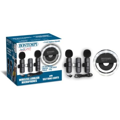 Кольцевая лампа + 2 лапельные микрофона BONTEMPI 604120