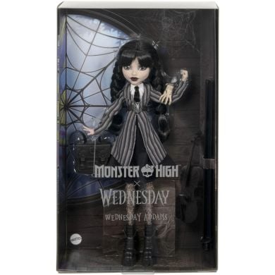 Коллекционная кукла Венздей Аддамс в школьной форме, Monster High X Wednesday HXJ04