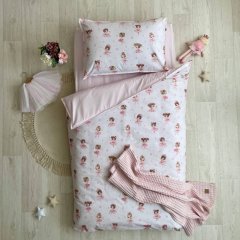 Комплект постельного белья ясли поплин Танцовщицы на розовом Msonya 6105785