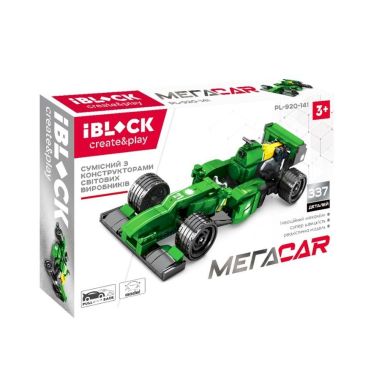 Конструктор iBlock Гоночний автомобіль зелений 337 деталей PL-920-141