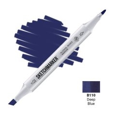 Маркер Sketchmarker 2 пера тонкое и долото Deep Blue Глубокий синий SM-B110