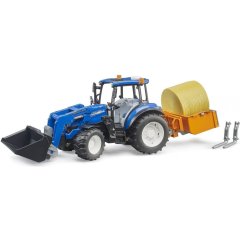 Набор игрушечный Трактор New Holland T5121 с передним погрузчиком и аксессуарами Bruder 02187