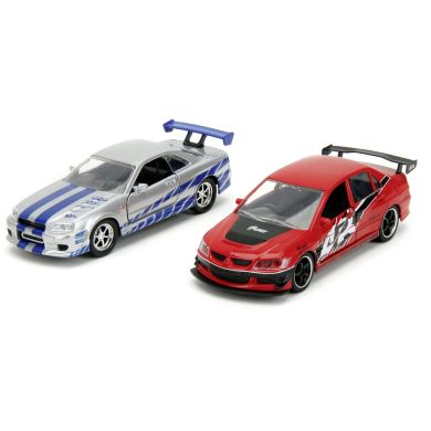 Набор машинок металлических Jada Форсаж Мицубиси Лансер и Ниссан Скайлайн GT-R 253202019
