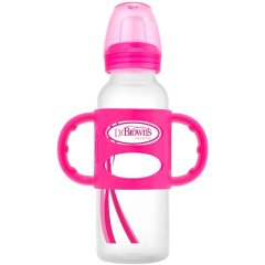 Пляшечка-непроливайка Dr. Brown`s з носиком, з силіконовими ручками, 250 мл, рожева SB81057-P3, Рожевий